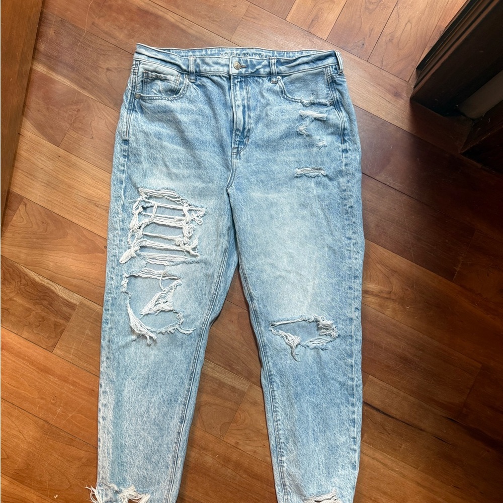 American Eagle Outfitters Blue Boyfriend Jeans Distressed